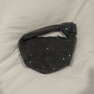 MADISON WEST Bring on the Bling Bag Silver Crystals Evening Party